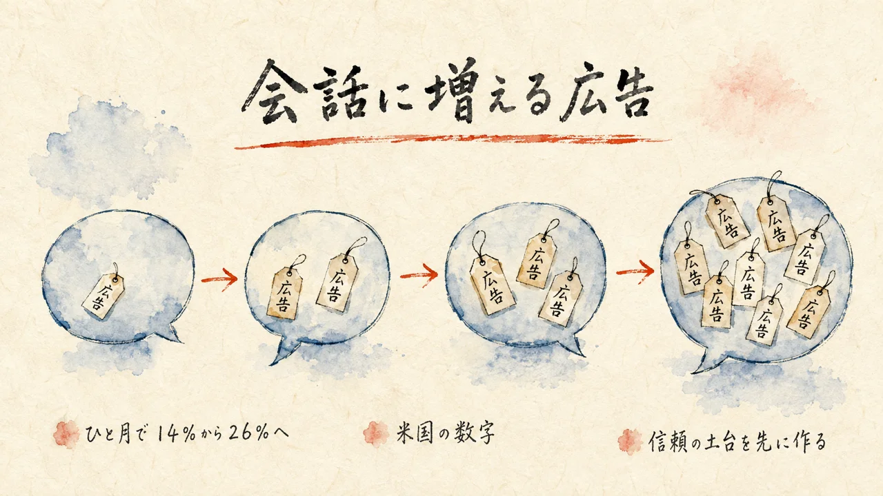 チャットの中に、広告が急速に増えている