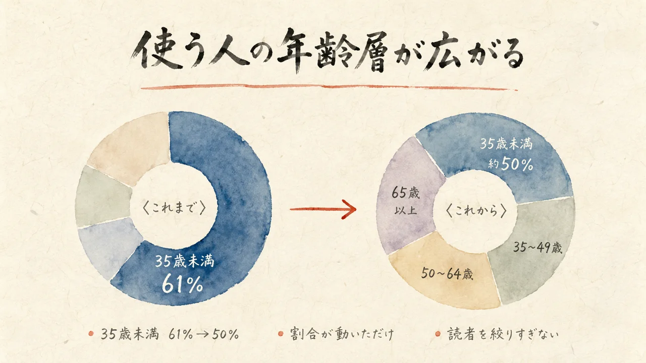使う人の年齢層が、若者だけではなくなっている
