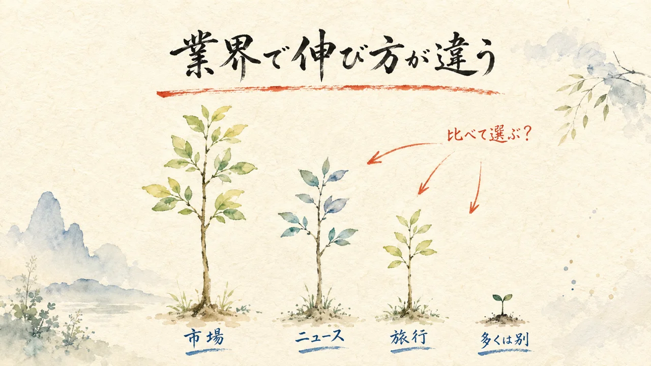 AI経由の紹介は、業界によって伸び方が違う
