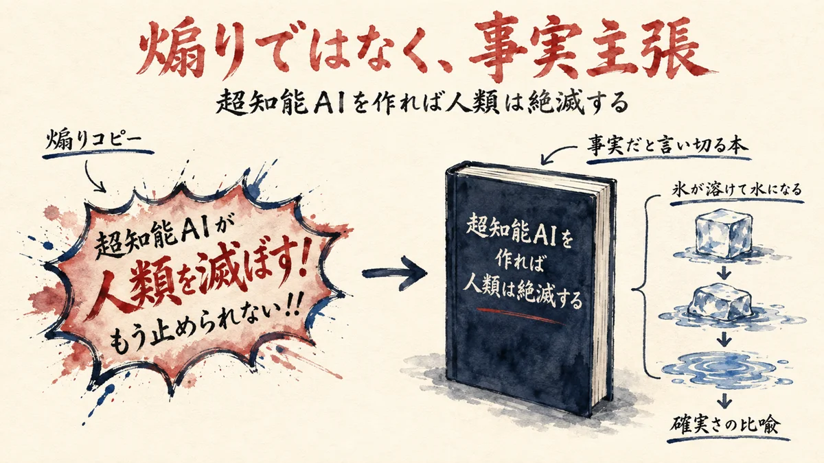 煽りではなく事実主張だと言い切る本の図解