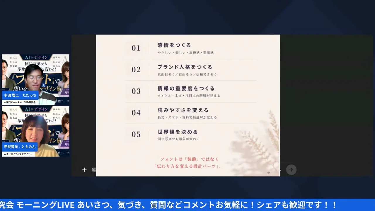 TPO別フォント使い分けの解説画面