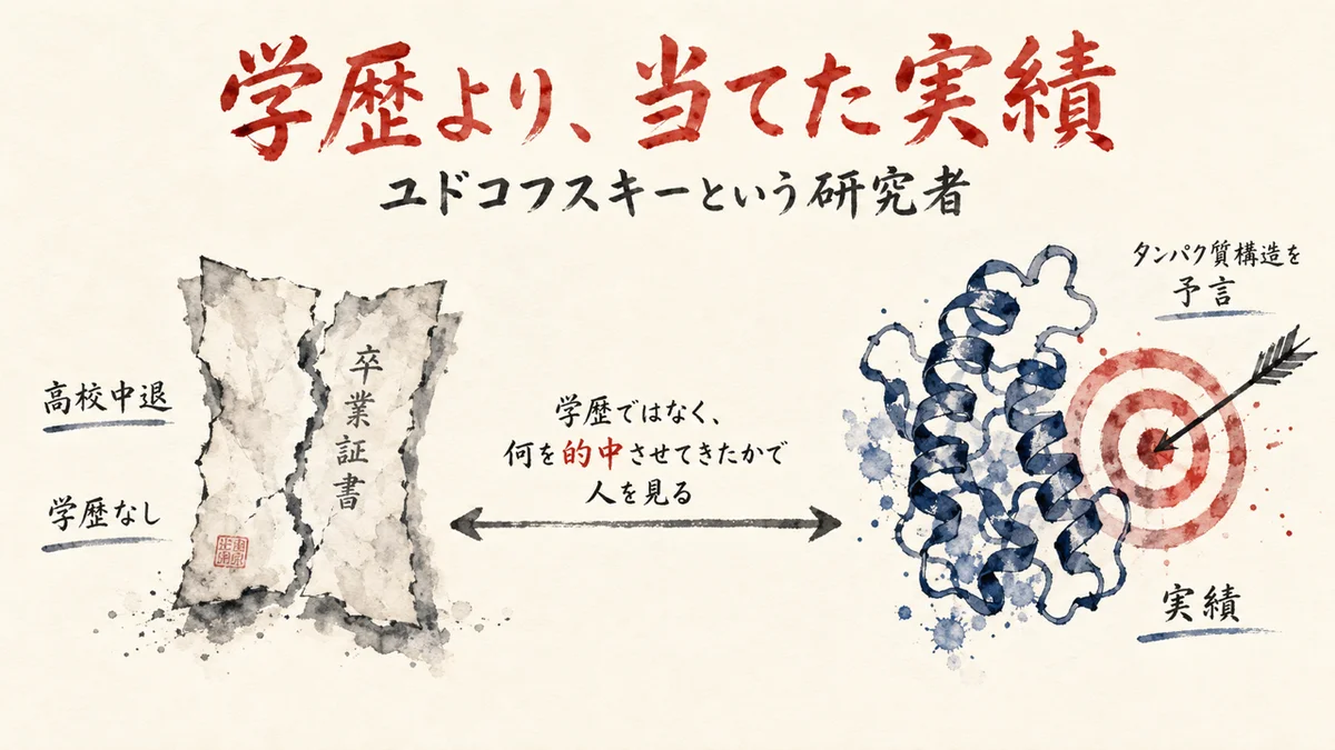 学歴より実績で評価される研究者の図解