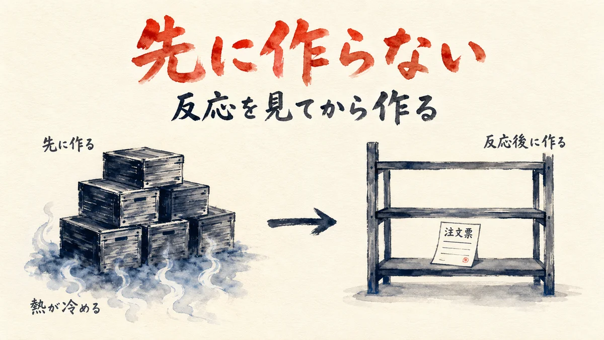 先に作らず反応を見てから作る図解