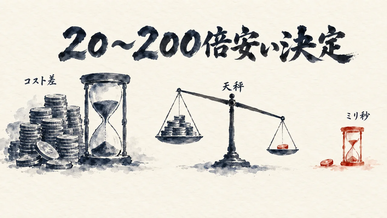 20〜200倍安いコスト差の図解