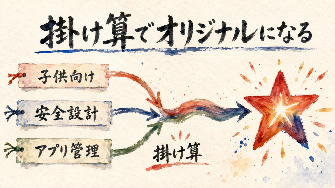 掛け算でオリジナルになる図解
