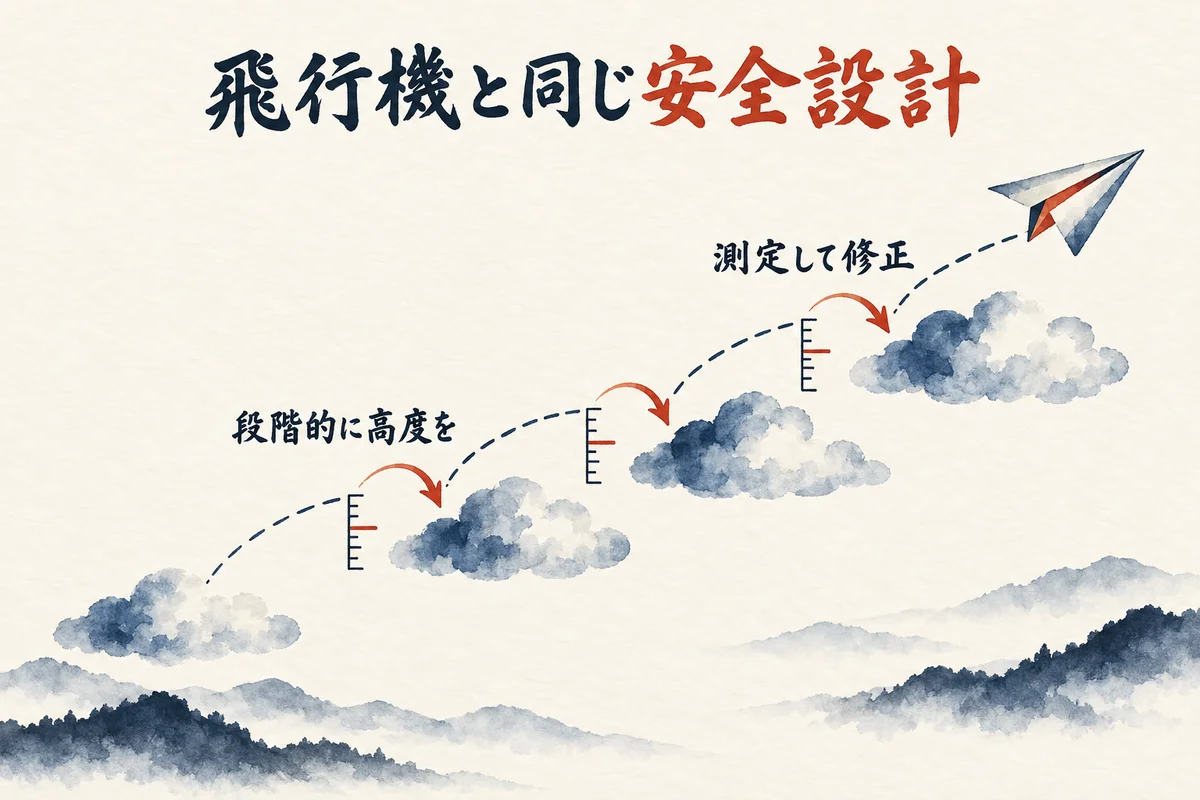 飛行機と同じ安全設計の図解