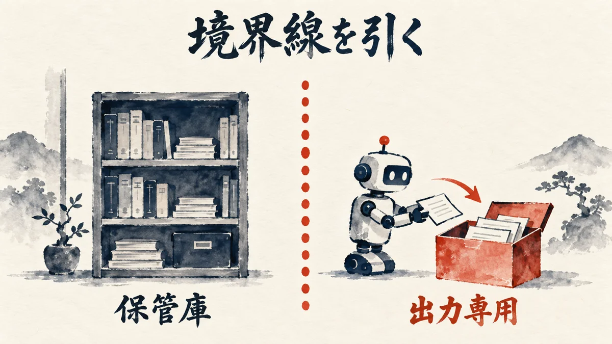 AIエージェントに記憶と出力先を持たせる全体像図解