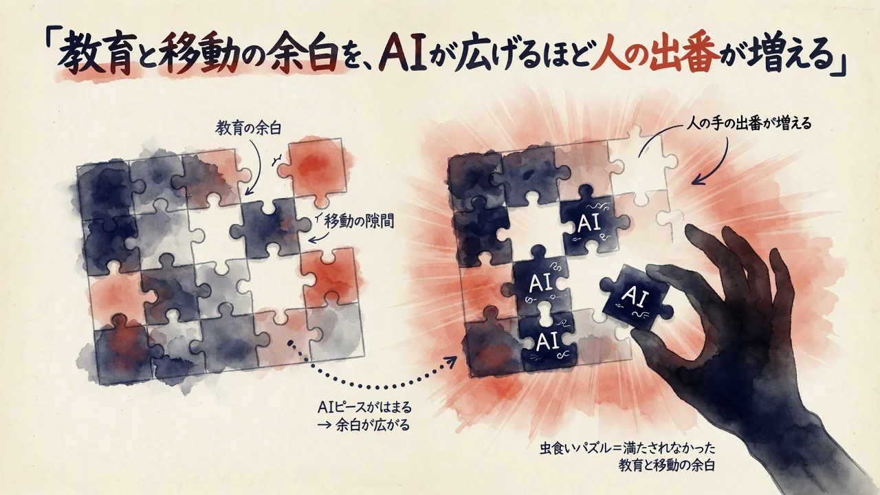 「教育と移動に残る満たされていない余白」——AIが広げるほど増える人の出番
