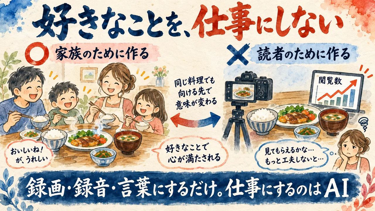 家族のために作る料理と、読者のために作る料理