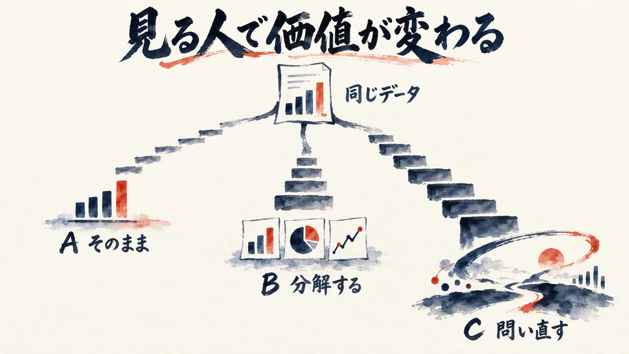 AI時代ほど分析力が必要な理由。同じデータでも見る人によって価値が変わる 図解