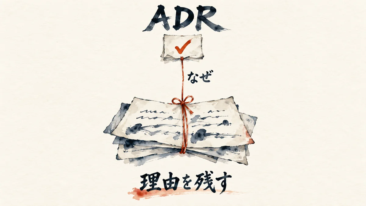 ADR、理由を残すと判断軸が育つ図解