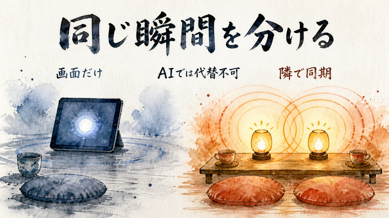 隣の人と喜びを分ける同期はAIでも薄れない図解