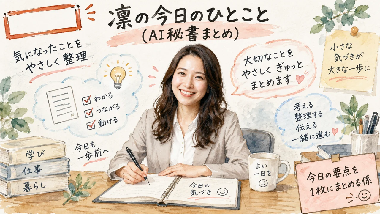 AI秘書 凛が今日のひとことをまとめるグラレコ