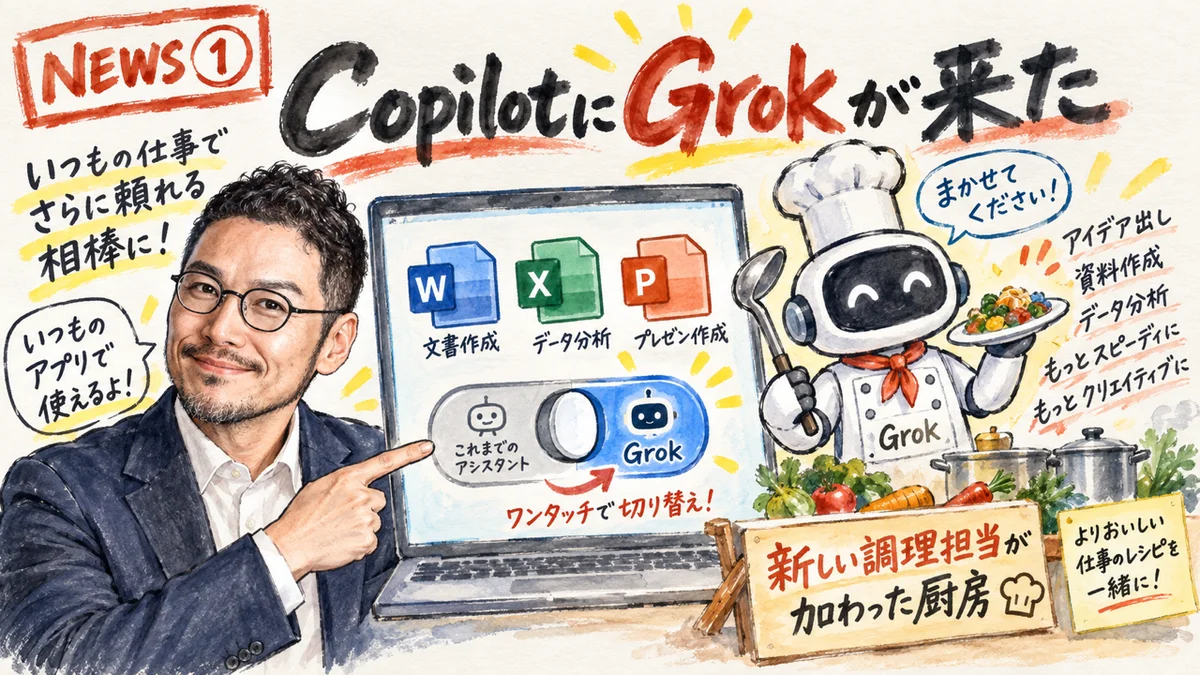 Microsoft Copilot Grok搭載 グラレコ解説