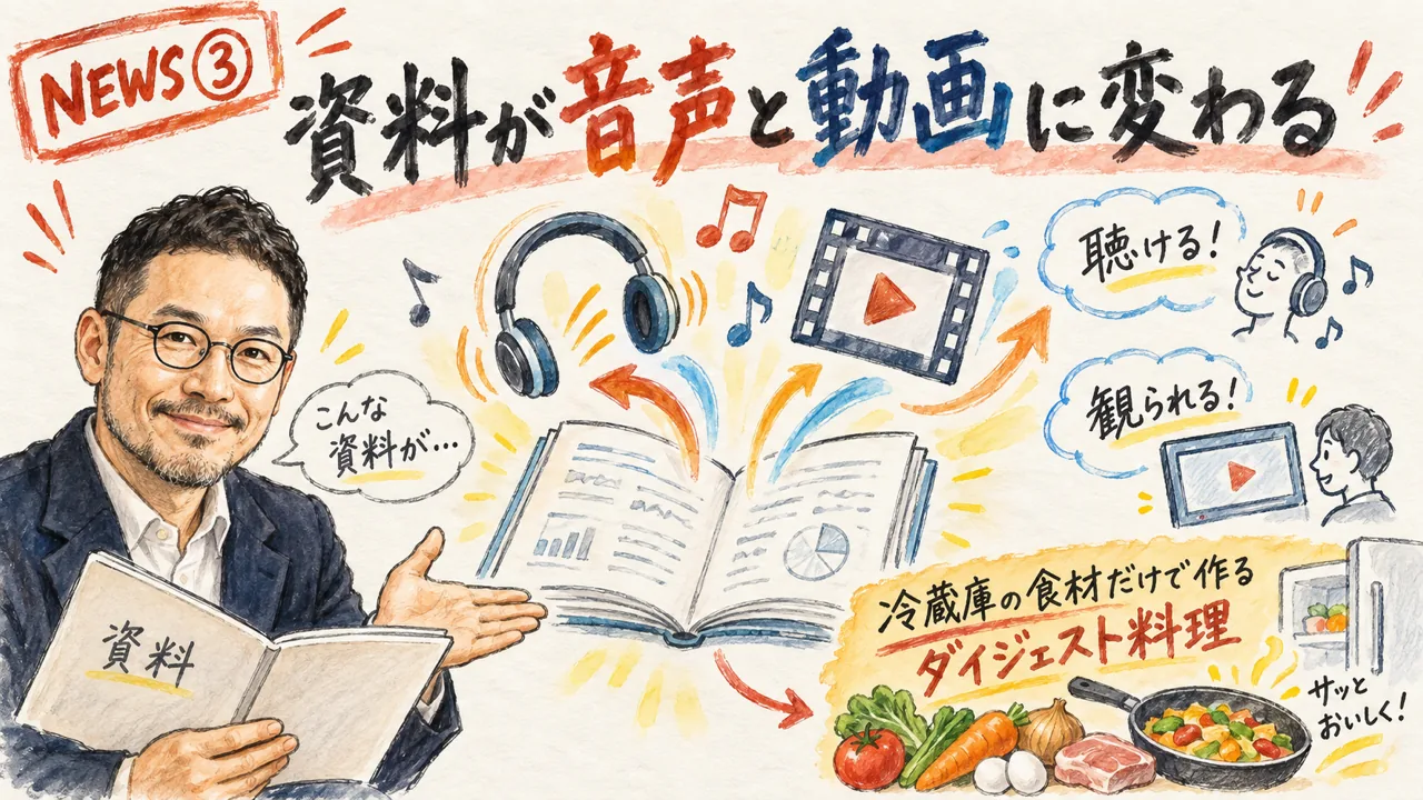 Gemini Notebook 音声会話 講義録音 動画Overview グラレコ解説