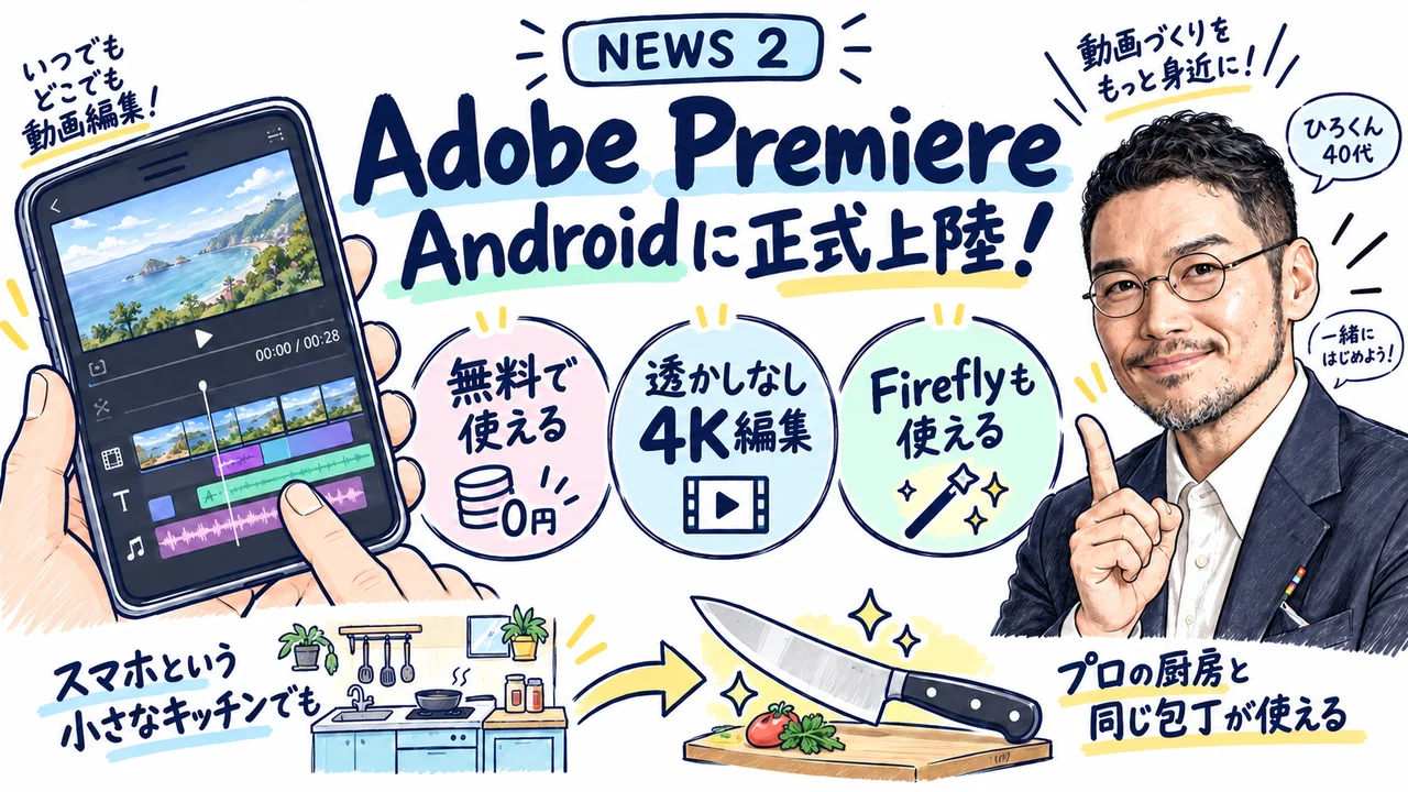 Adobe PremiereがAndroidに正式上陸、無料で使えるイメージ図解