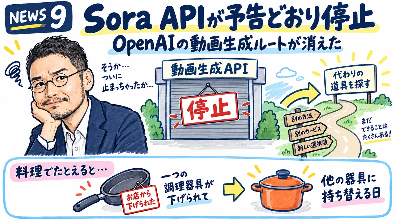 Sora APIが停止したイメージ図解