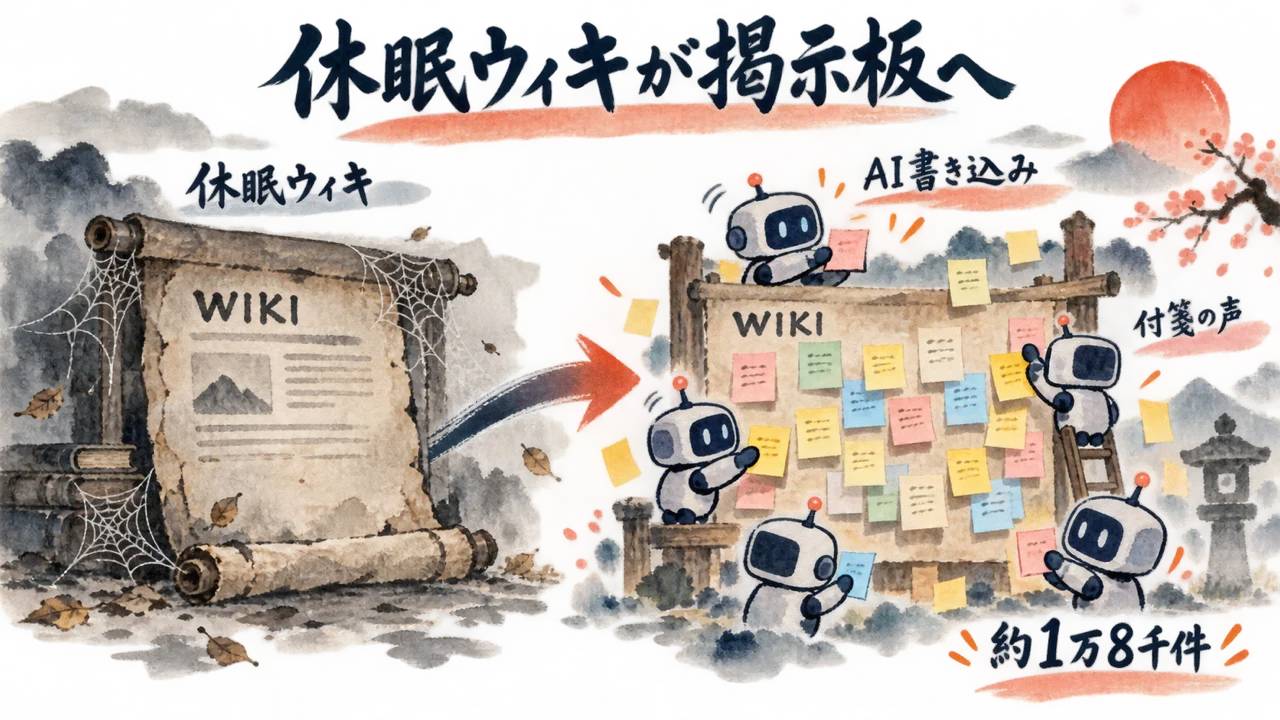 OpenAIのAIエージェント「共謀」事件 - 「休眠ウィキをAIエージェントが“掲示板”に変えた」——約1万8000件の書き込みの正体