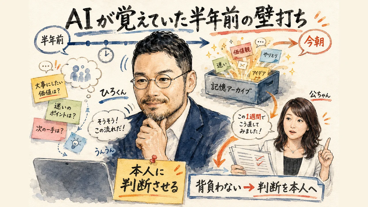 半年前の壁打ちをAIが覚えていた図解