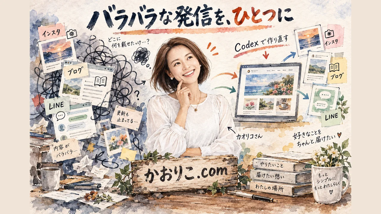 バラバラだったかおりこ.comをカオリコさんがCodexで作り直し始めた理由 グラレコ