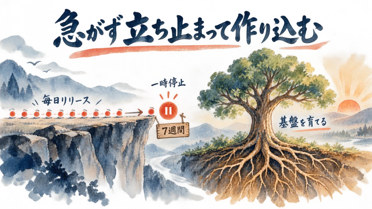 7週間リリースを止めた話の図解
