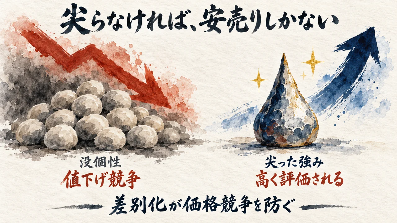 尖らなければ安売りしかない 図解