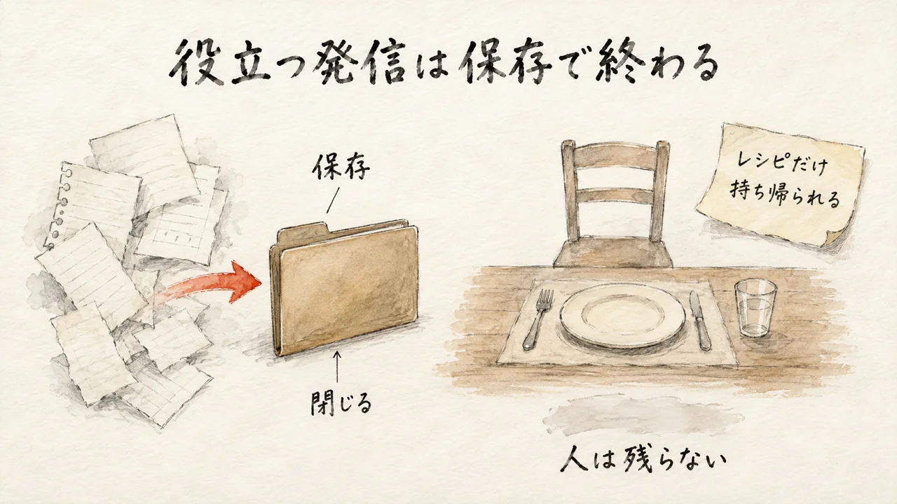 役立つ発信は、保存で終わる