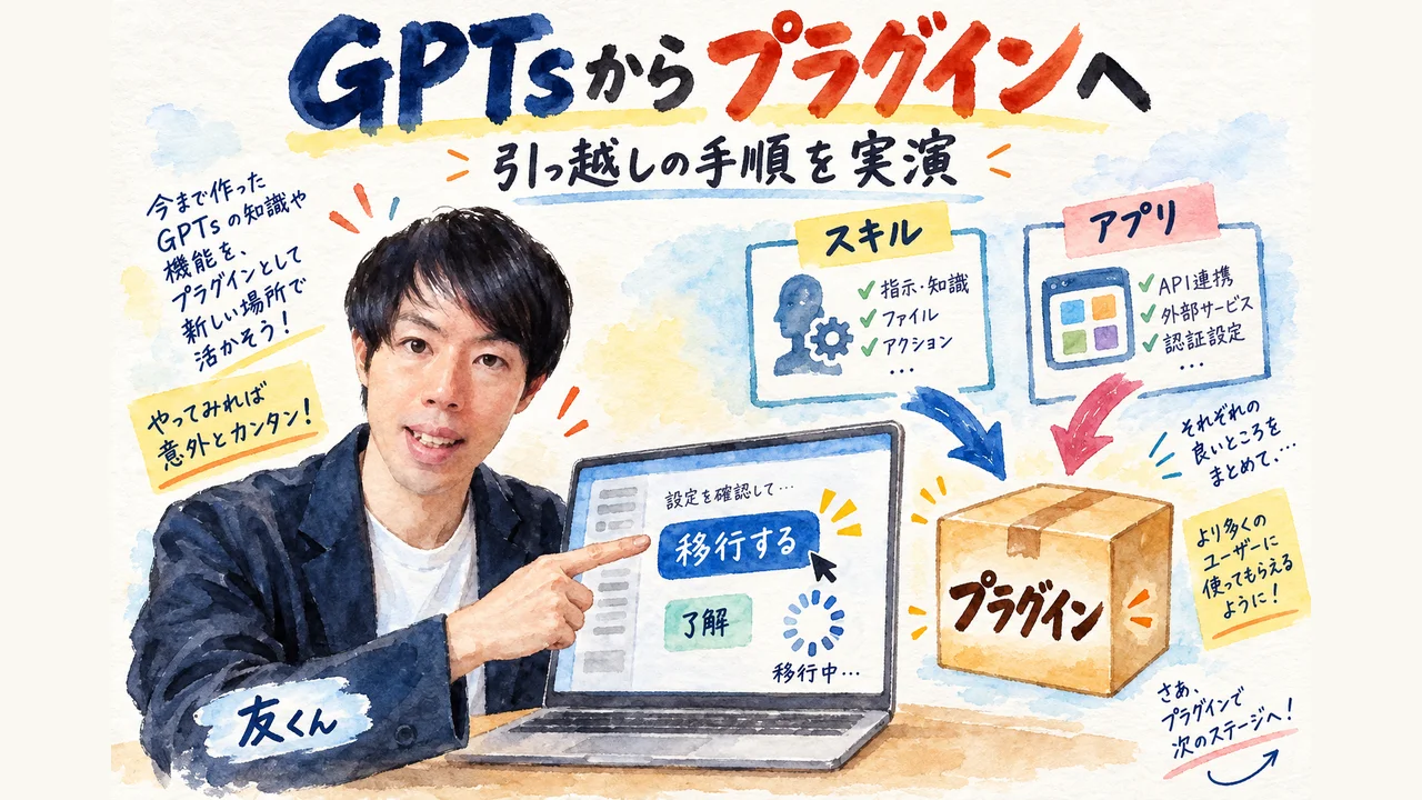 GPTsからプラグインへの移行手順を画面で実演
