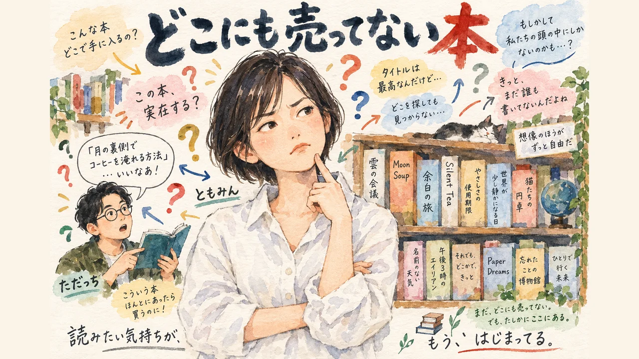 本棚の本にどこにも売っていない架空タイトルをつけがち 図解