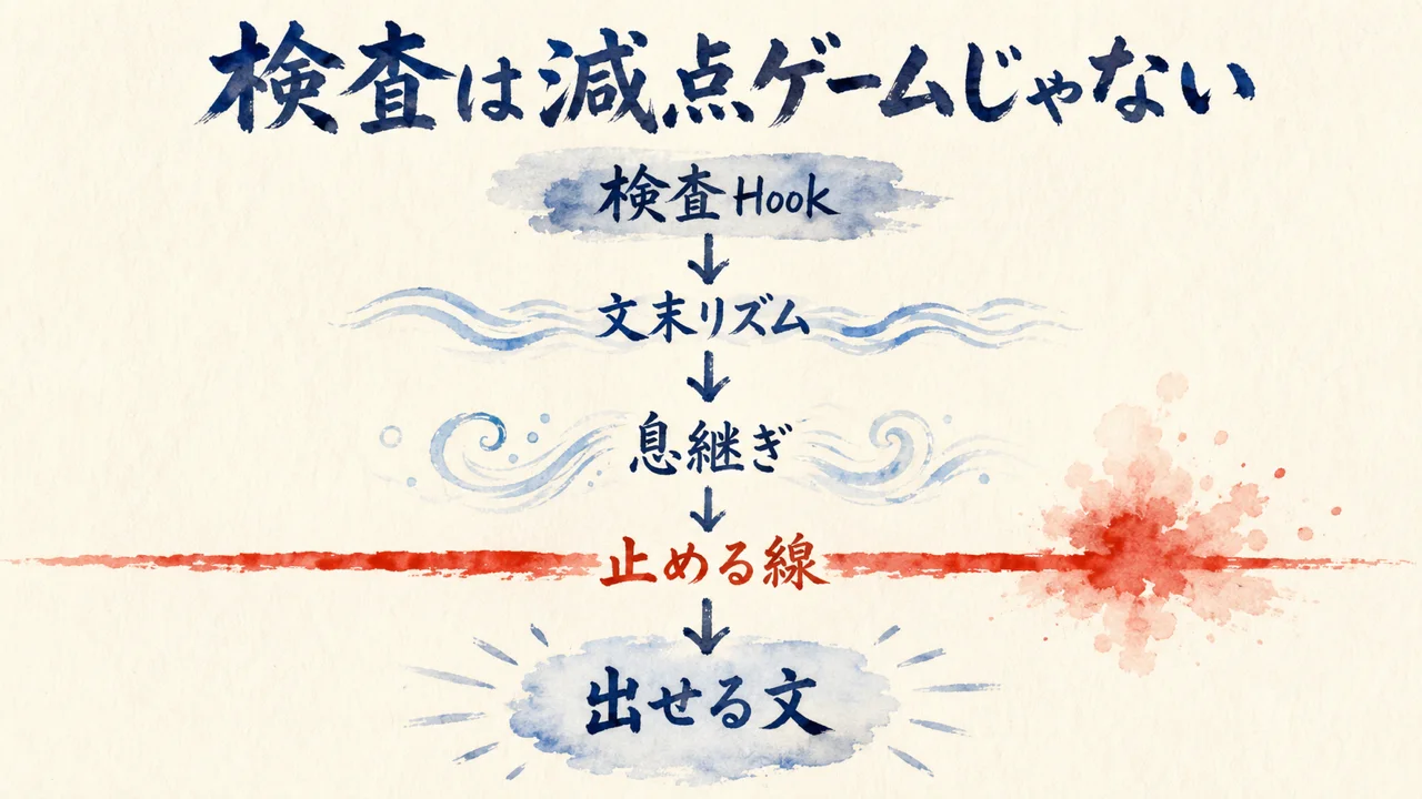 検査Hookを息継ぎの境界として見る階層図