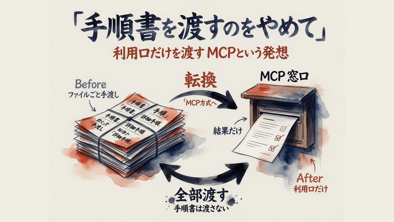 手順書から利用口へ切り替える図解