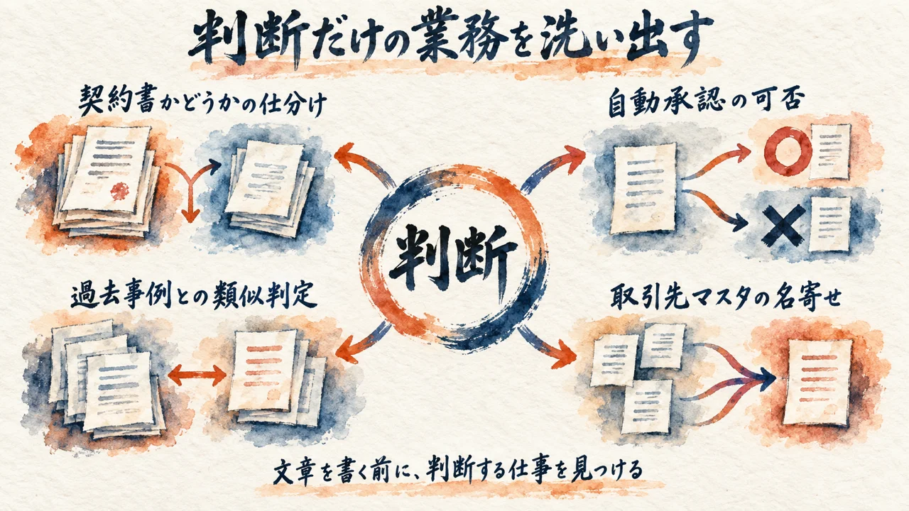 「文書生成を選択肢に落とせないか？」。判断だけのAIが刺さる場所