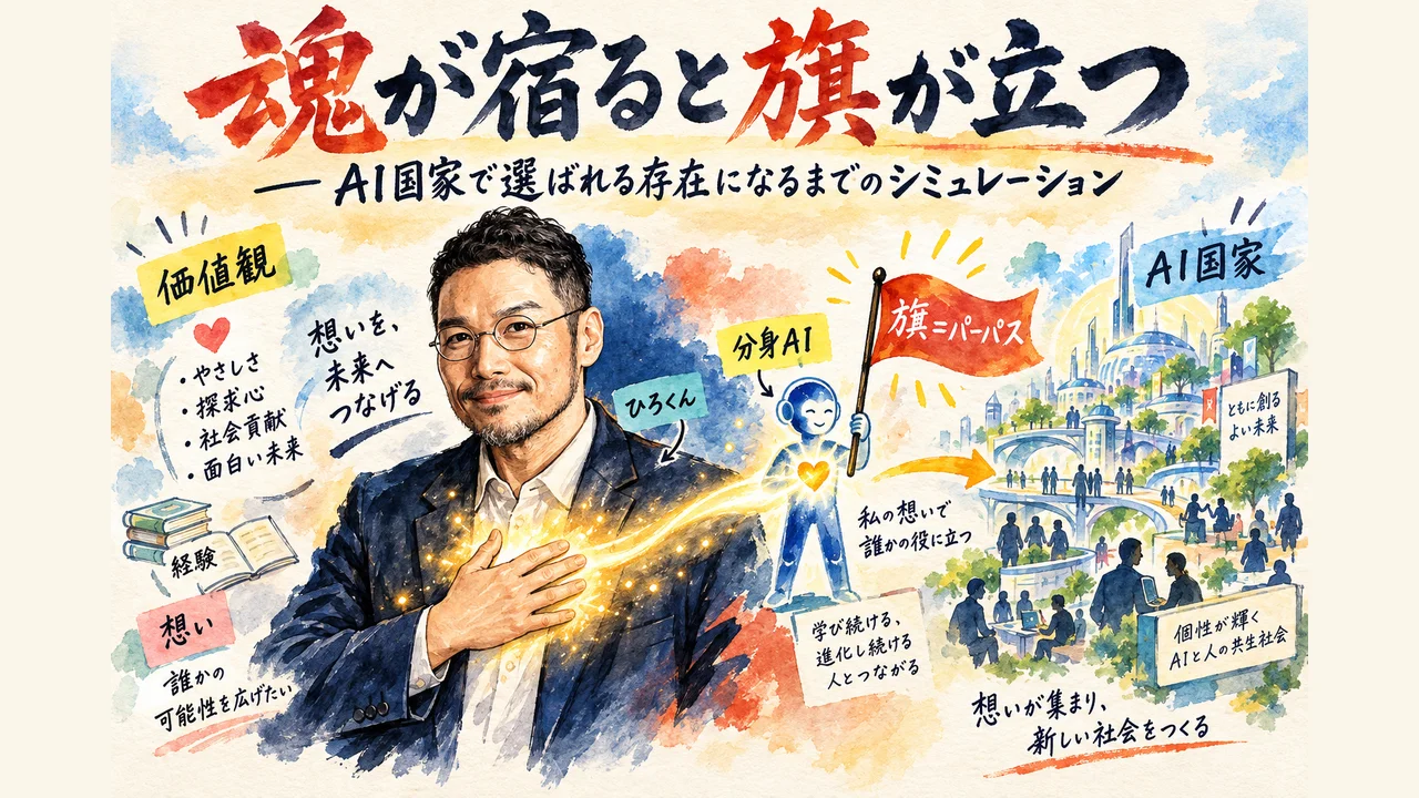 分身AIに魂を宿すと旗が立つ AI国家で選ばれる存在になるまでのシミュレーション グラレコ