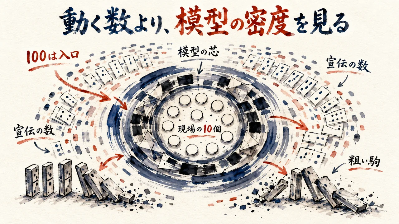 模型の密度を疑う分解図