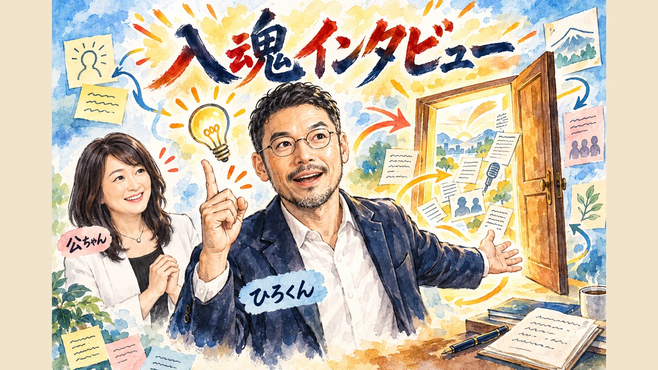 入魂インタビューという言葉が生まれた瞬間を示す図解