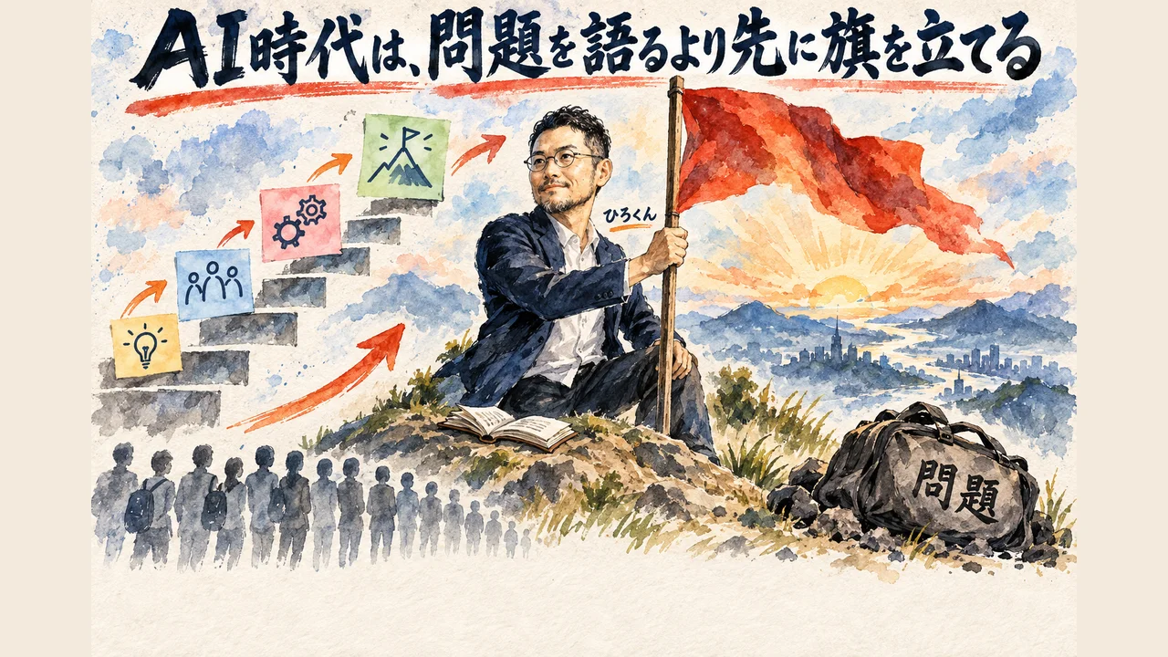 問題を語るより先に旗を立てる 図解