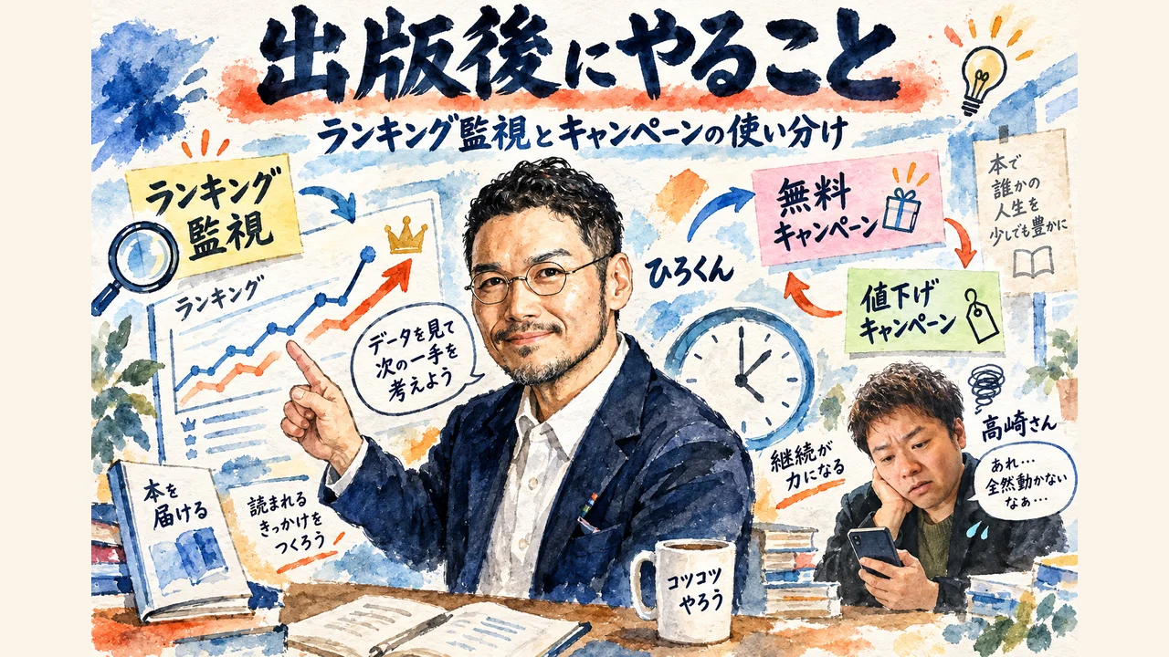 出版後のランキング監視と無料・値下げキャンペーンの使い分け図解