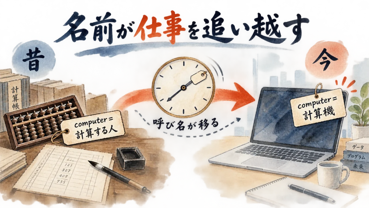 名前が仕事を追い越す図解