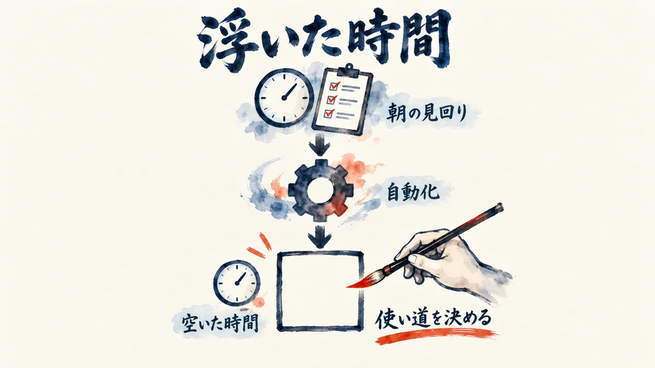 浮いた時間の使い道を決める流れの図解