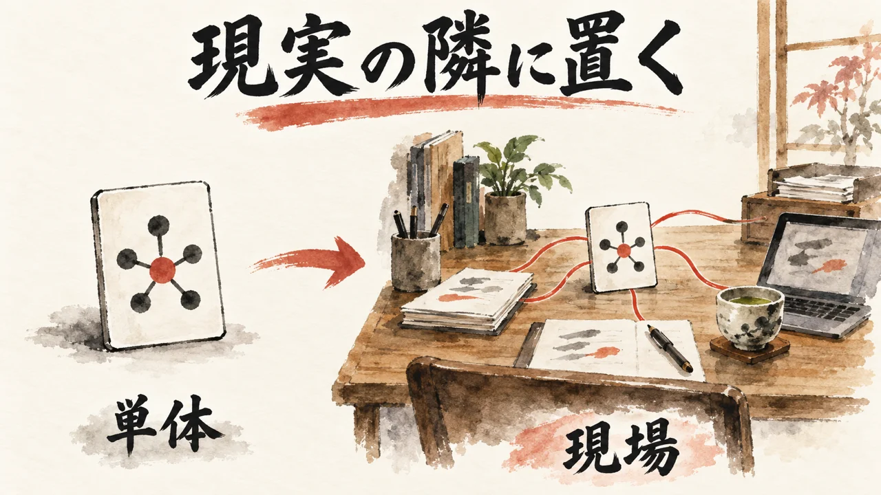 AI単体には価値がない。現実の隣に置く図解