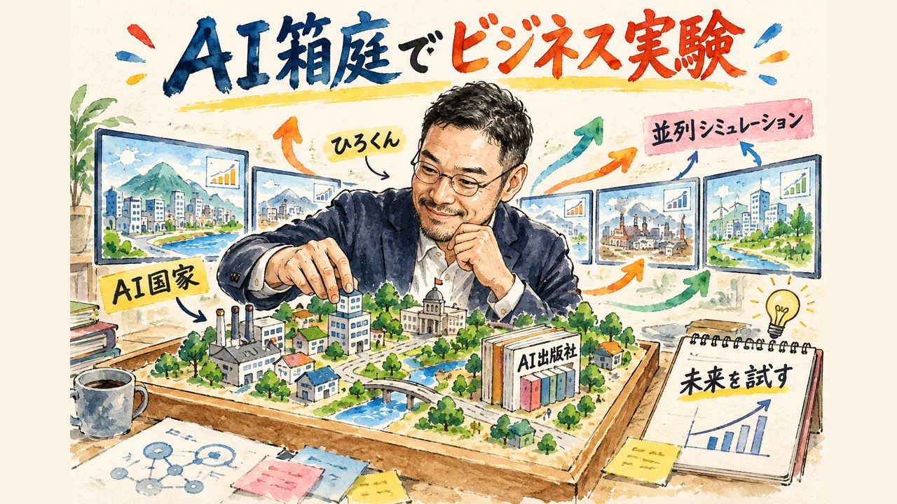 AI国家・AI箱庭でビジネスをシミュレーションする 図解