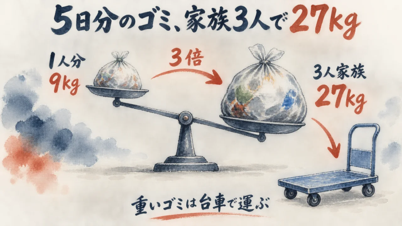 非常用トイレ1人5日で9kgのゴミ。3人家族なら27kgと見積もった運搬問題