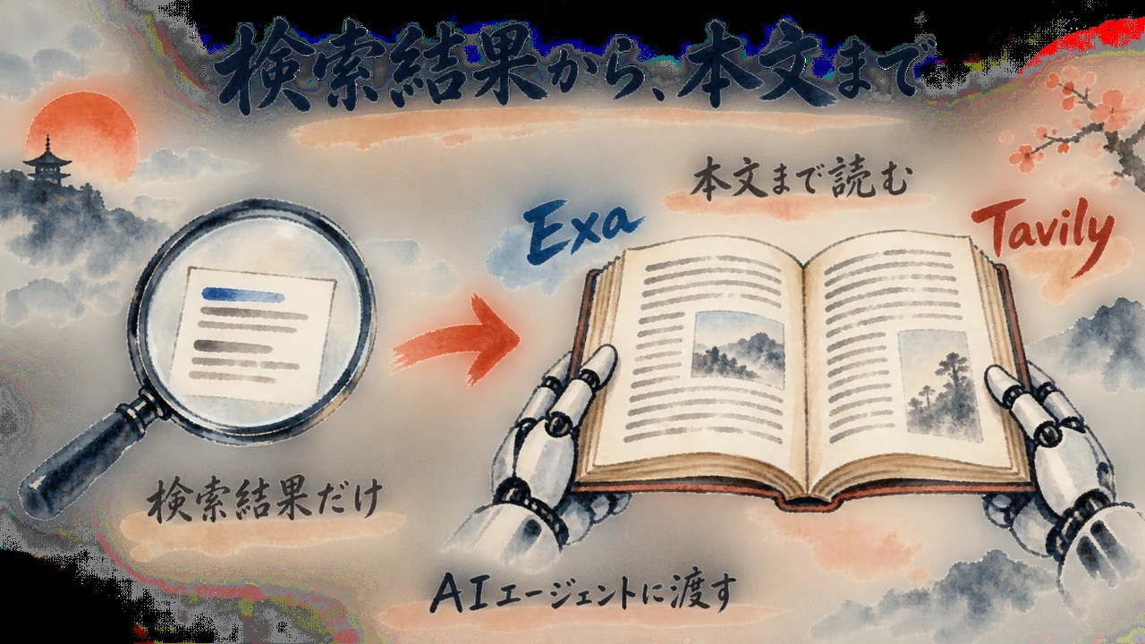 「検索したページまでLLMに読ませて調査させたい」——ExaとTavilyの立ち位置