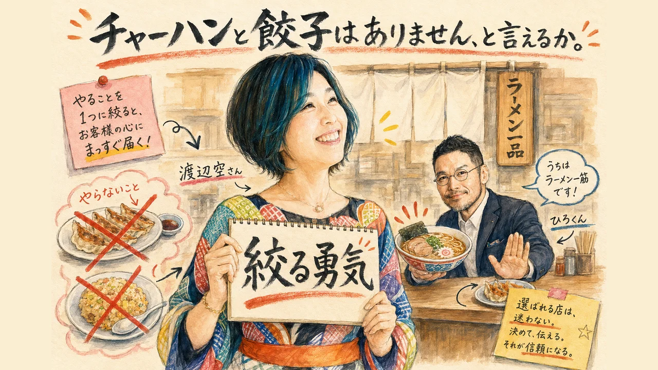 チャーハンと餃子はありませんと言えるか、ラーメン専門店に例えたグラフィックレコーディング