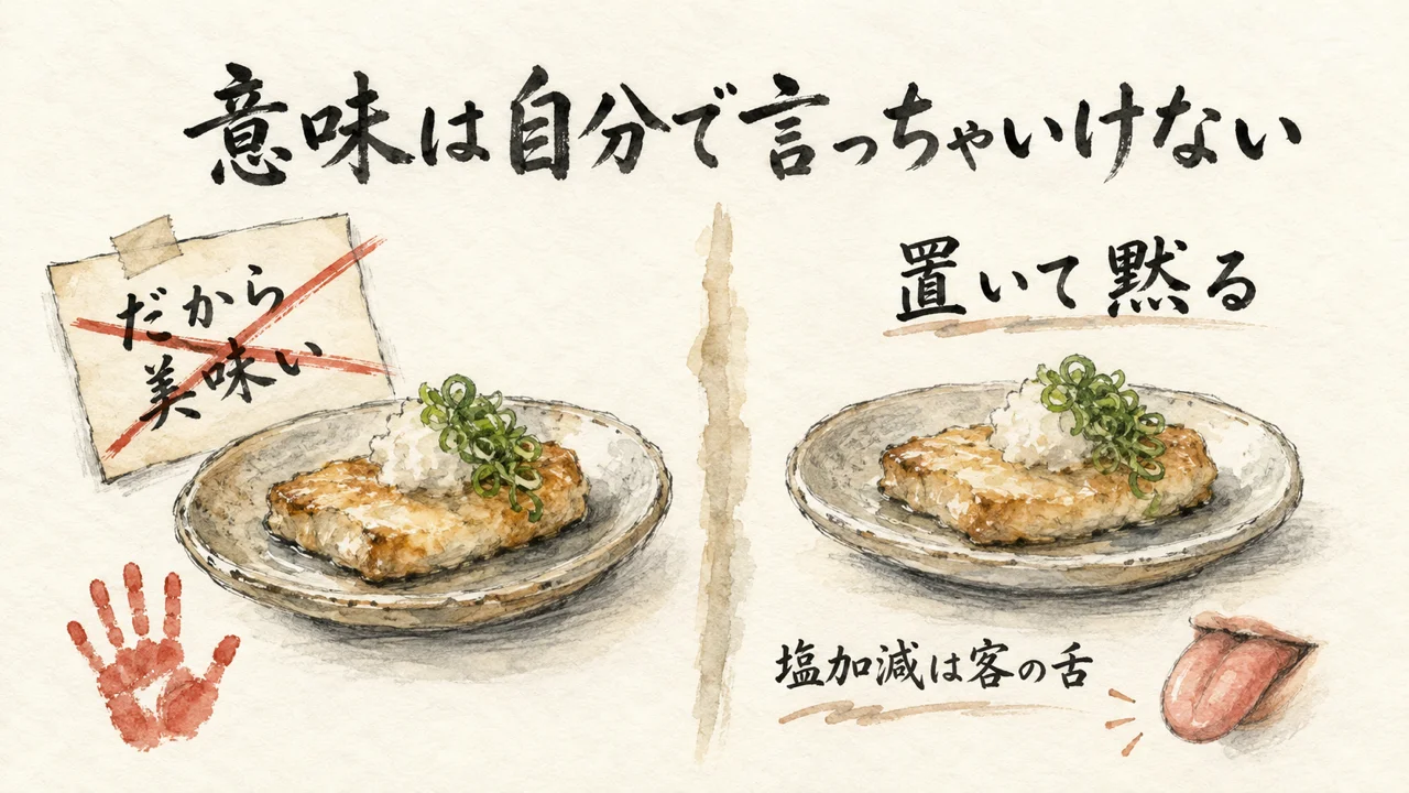 意味は、自分で言っちゃいけない