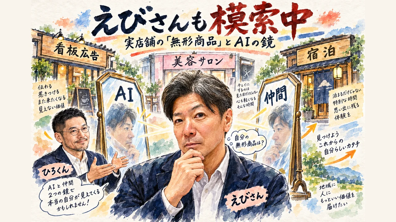 えびさんも模索中。実店舗ビジネスの無形商品とAIの鏡 グラレコ