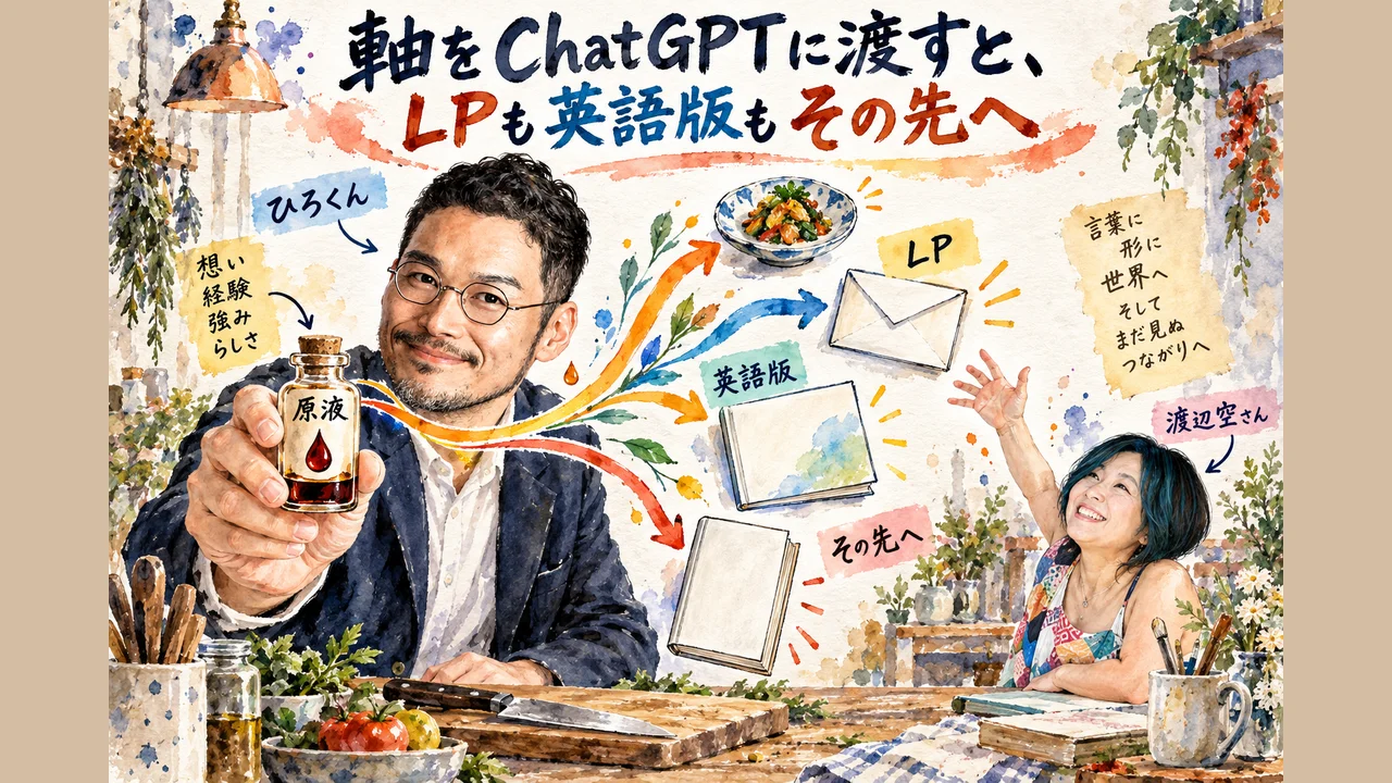 軸をChatGPTに渡すとLPも英語版も伸びる 図解