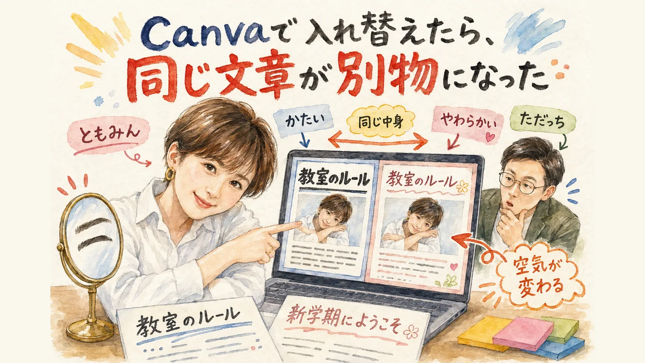 Canvaでフォントを入れ替える実演
