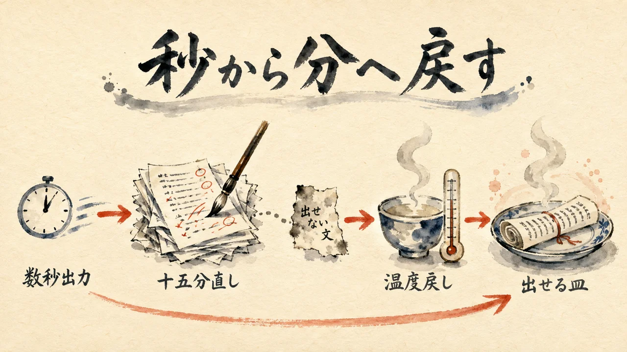 十五分の手直しの行方を残す流れ図