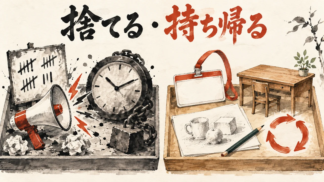 私が捨てるもの、持ち帰るものの図解